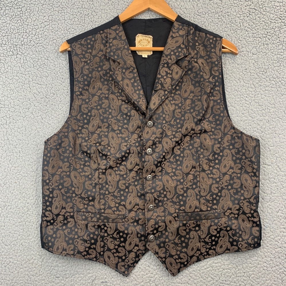 WAH Maker Frontier Vest Mens Size Large Western Rodeo Cowboy Ranch USA